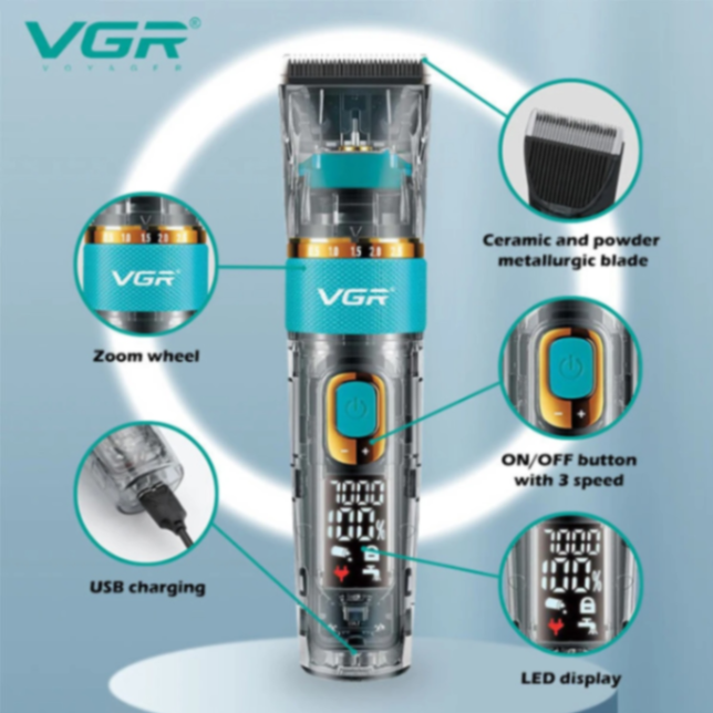 VGR 695 New Transparent Body Hair Clipper, Deep Cleaning Hair Trimmer63214689959683114