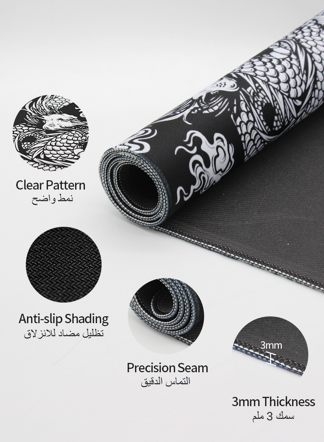 900*400*3mm Large Mouse Pad Extended Mouse Pad Non-Slip Rubber Base Gaming Mouse pad Office Desk Mat Desk Pad Smooth Cloth Surface Keyboard Mouse Pads Dragon LZ-07663526042967170114