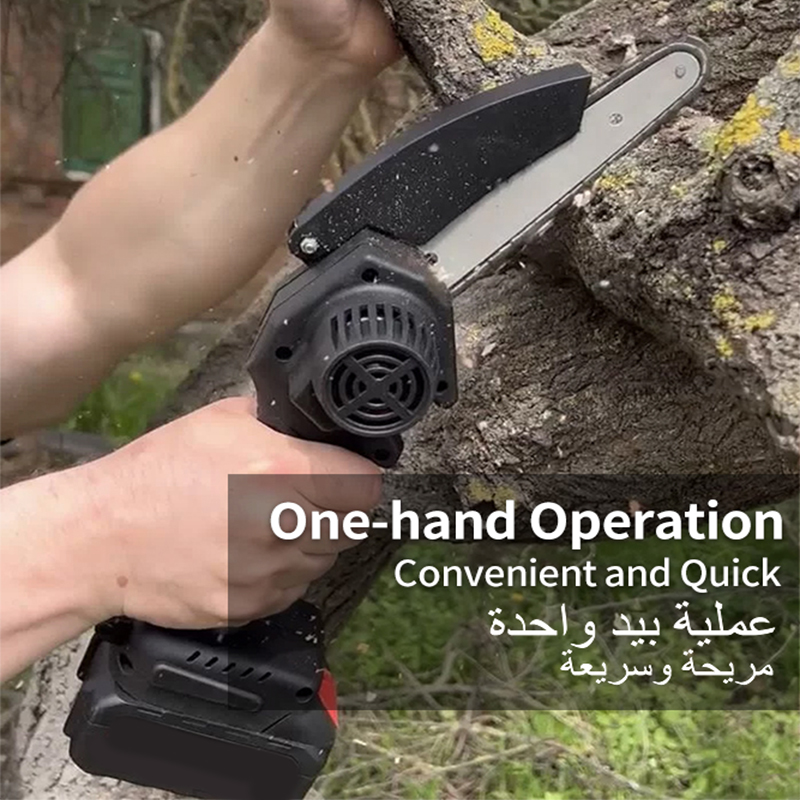 Electric Mini Chainsaw Battery Powered Portable Cordless Handheld Power Chain Saw 2 Rechargeable Batteries, Suitcase Included Small Chainsaws Wood Cutting Tree Trimming Gardening DJ04863680422690307114