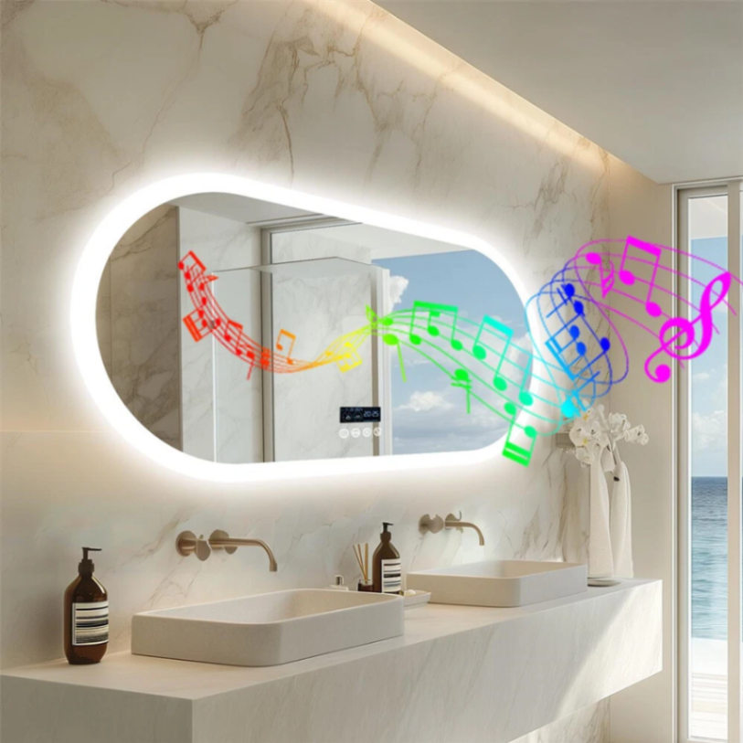 Labella Large Bluetooth LED Bathroom Mirror Wall Vanity Mirror Dimmable Anti-fog Touch 47.24x23.62 inch63134320165250111