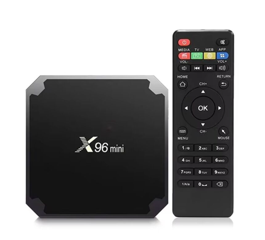 صندوق تلفاز ذكي X96 ميني، صندوق تلفاز ذكي بنظام أندرويد 7.1، X96 بذاكرة 1 جيجابايت/8 جيجابايت، ومعالج رباعي النواة Amlogic S905W، يدعم دقة 4K و30 إطارًا في الثانية، وواي فاي 2.4 جيجاهرتز، صندوق القمة x96mini632280707677471122