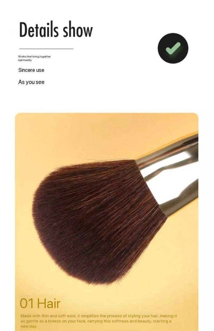 Single Large Powder Brush/Setting Powder Brush - Portable Wool Makeup Tool B-21163226040160514111
