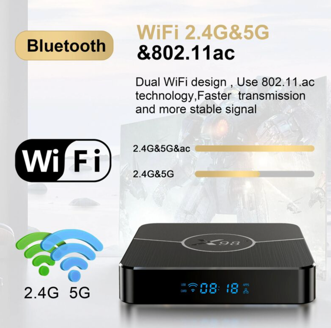 صندوق تلفاز ذكي X98 بلس أندرويد 11 أملوجيك S905W2 4K HDR10+ AV1 واي فاي 2.4 جيجا/5 جيجا بلوتوث صندوق فك التشفير63227899163779112