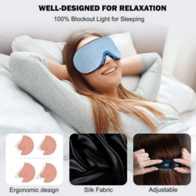 Eye Mask with Heat and Cooling for Dry Eyes Migraines, USB Electric Heated Eye Mask for Sleeping Meditation Travel Gifts for Women & Men (Blue)63081018260483114