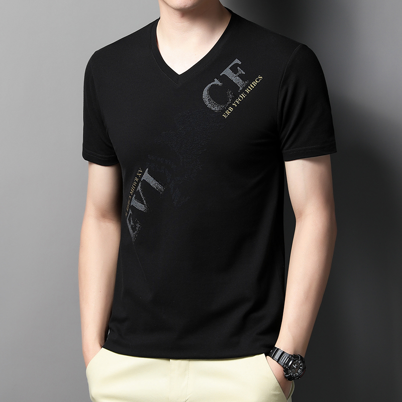 MOAIKA New Cotton Heart-Shaped Collar Summer Men's Short Sleeve in     black63534304809473111