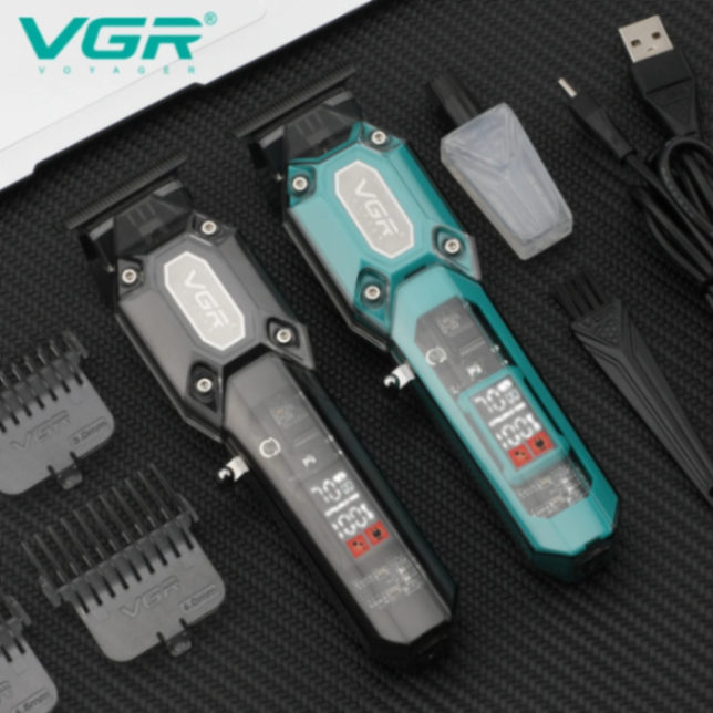 VGR V600 Electric Hair Clipper Transparent Body Hair Trimmer LED Intelligent Digital Display Electric Trimmer for Grooming and Care63148393909634112