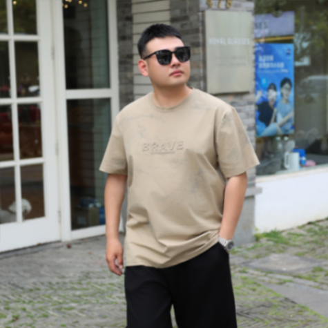 MOAIKA   Fashionable and comfortable loose round   neck short     sleeve summer casual T-shirt    Khaki63513178390657111