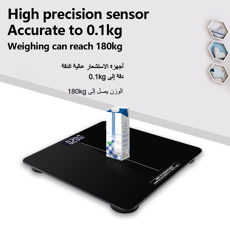 180kg Digital Bathroom Scale for Body Weight Loss Watchers Electri Scales 50g Discrepancy Clear Backlit LCD Display and Step-On Techhology 2*AAA Batteries （Not Included） 6666020763681162556801113