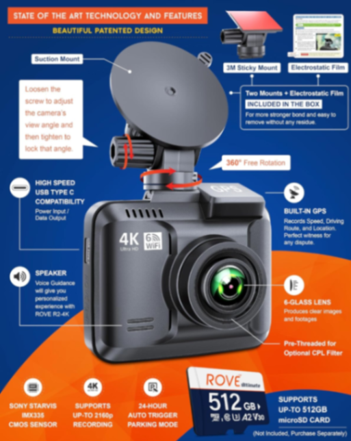 R2-4K Dash Cam Built in WiFi GPS Car Dashboard Camera Recorder63557265249667112