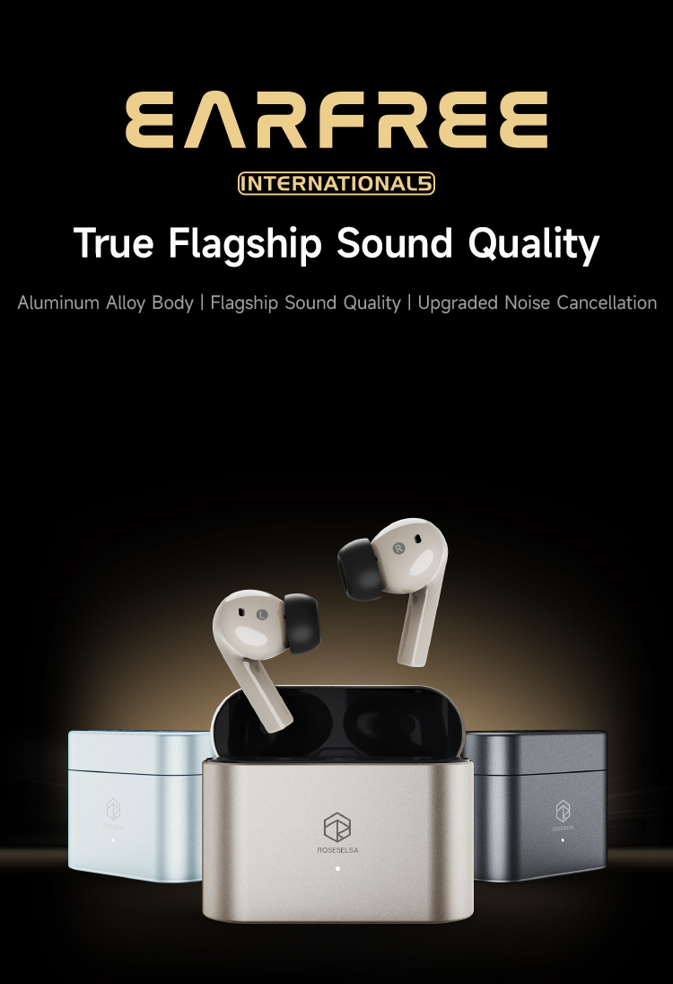 سماعات ROSESELSA EarFree i5 اللاسلكية، سماعات رأس بخاصية إلغاء الضوضاء النشطة الهجينة، صوت HiFi عالي الجودة مع دعم LDAC، 48 ديسيبل ANC، مقاومة للماء IPX5، بلوتوث 5.3، وضع الألعاب مع تأخير 54 مللي ثانية (اللون الرمادي الساموراي)63615271723523111