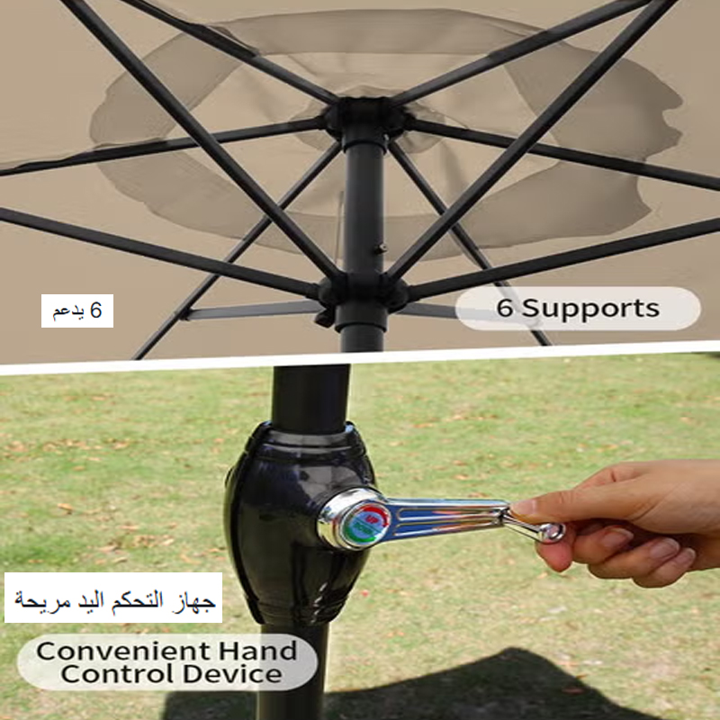 Outdoor Umbrella Steel Pole UPF50+ Protection Large Sun Shade Balcony Parasol for Outdoor Garden Backyard Umbrella without base 2m*m BWB-5363680500793473112