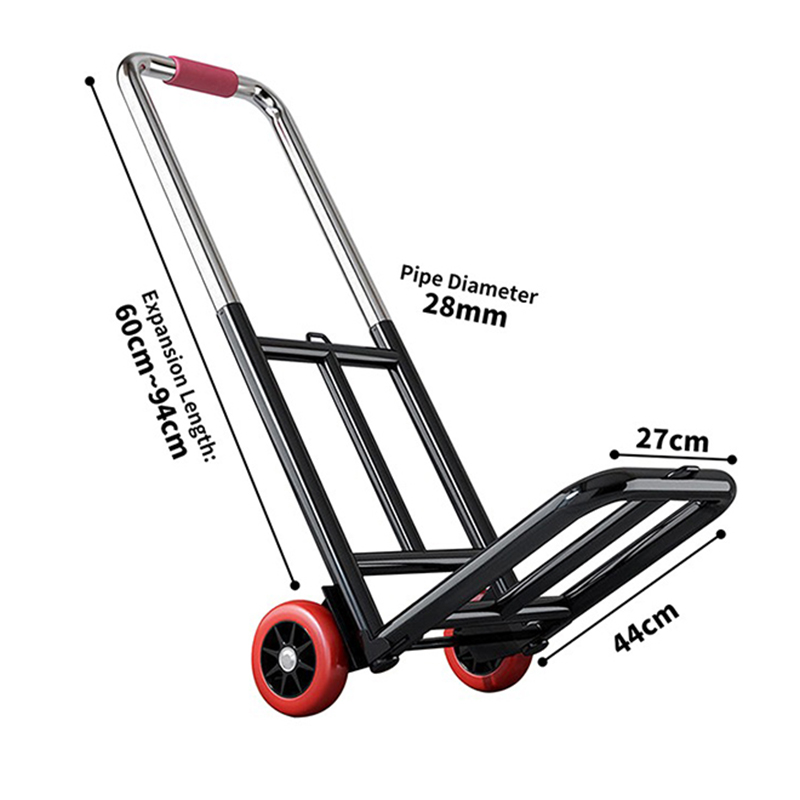 Heavy Duty Dolly,Portable Fold Up Dolly,2 Wheels Collapsible Luggage Cart with 3 Elastic Ropes for Moving Travel Shopping XL005363525918949251113