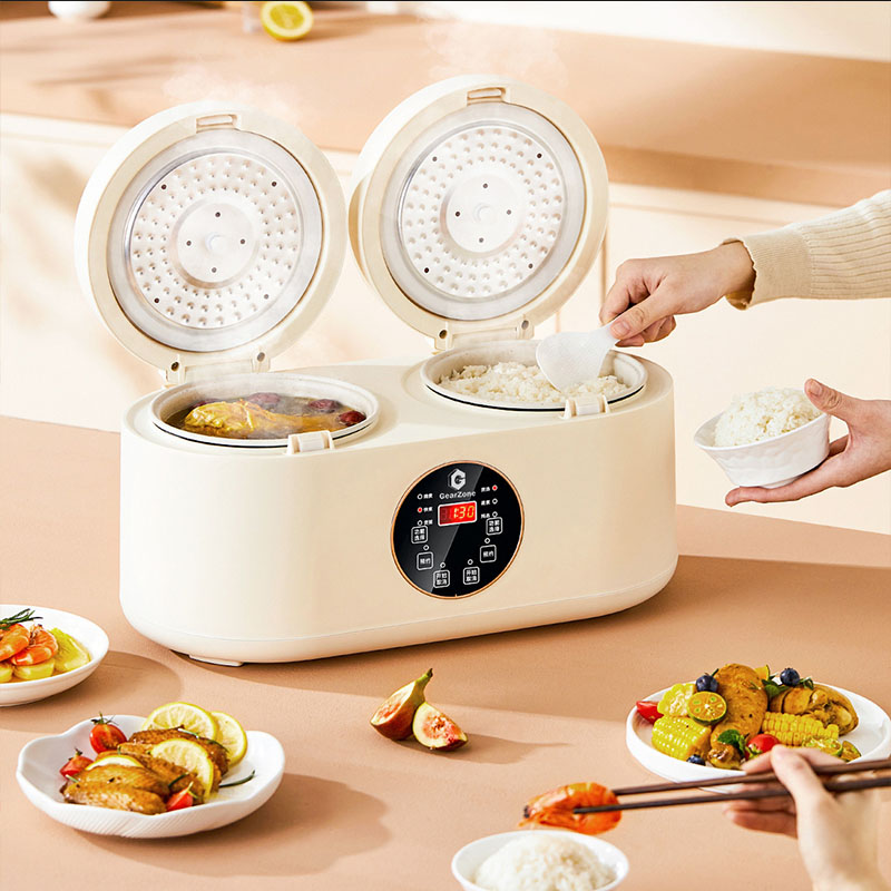 GearZone® 800W-4L New Upgraded Large Capacity Rice Cooker with 2 Non-stick Inner Pots63601807922050112