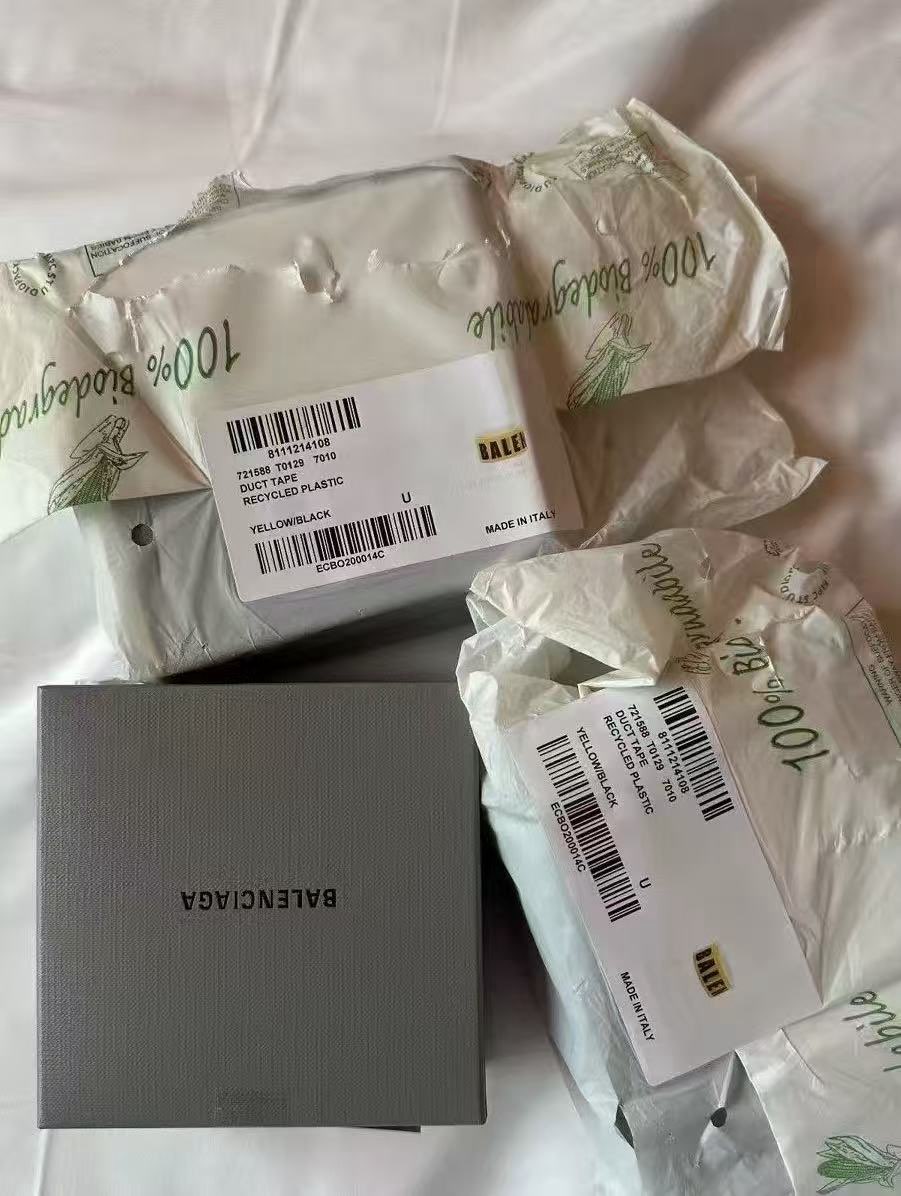 Balenciaga巴黎世家黑黄logo胶卷胶带63683079744003111