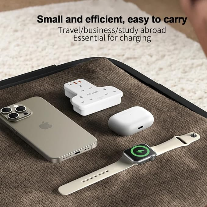 Airbot Air 3C-PD Multi Extension Socket 3250W 3 Way Socket Power Adaptor Multi Plug Extension ith USB + Type-C PD Extender Outlet Adaptor Plug Extension62885105504898114