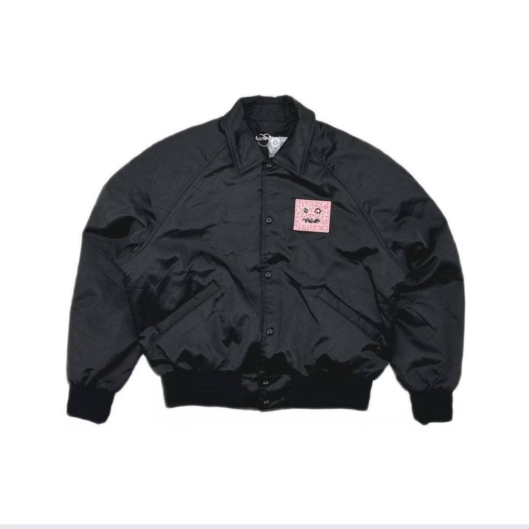 Acne Studios 胸口卡通笑脸刺绣飞行员夹克63692365101187110