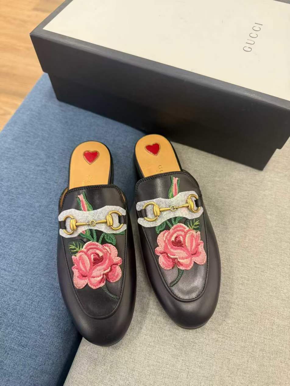 Gucci Floral Embroidered Mules