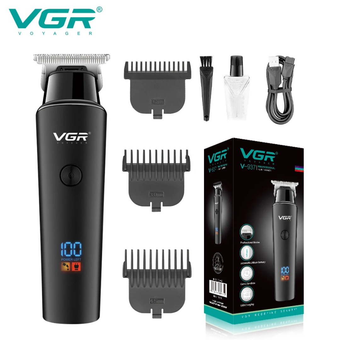 VGR V937 Hair Cutting Machine Professional Hair Clipper Barber Cordless Electric Hair Trimmer Men USB Rechargeable LED Display 631477885358101129