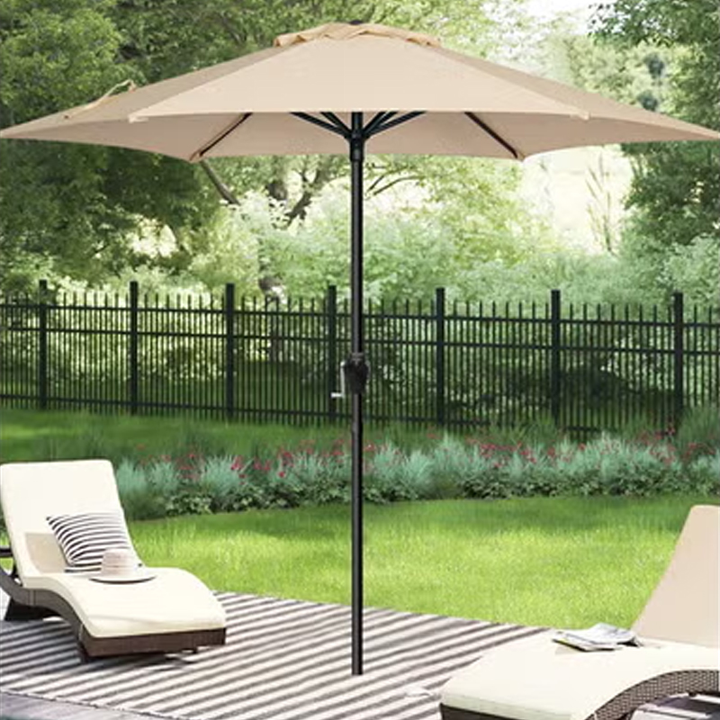 Outdoor Umbrella Steel Pole UPF50+ Protection Large Sun Shade Balcony Parasol for Outdoor Garden Backyard Umbrella without base 2m*m BWB-5363680500793473110