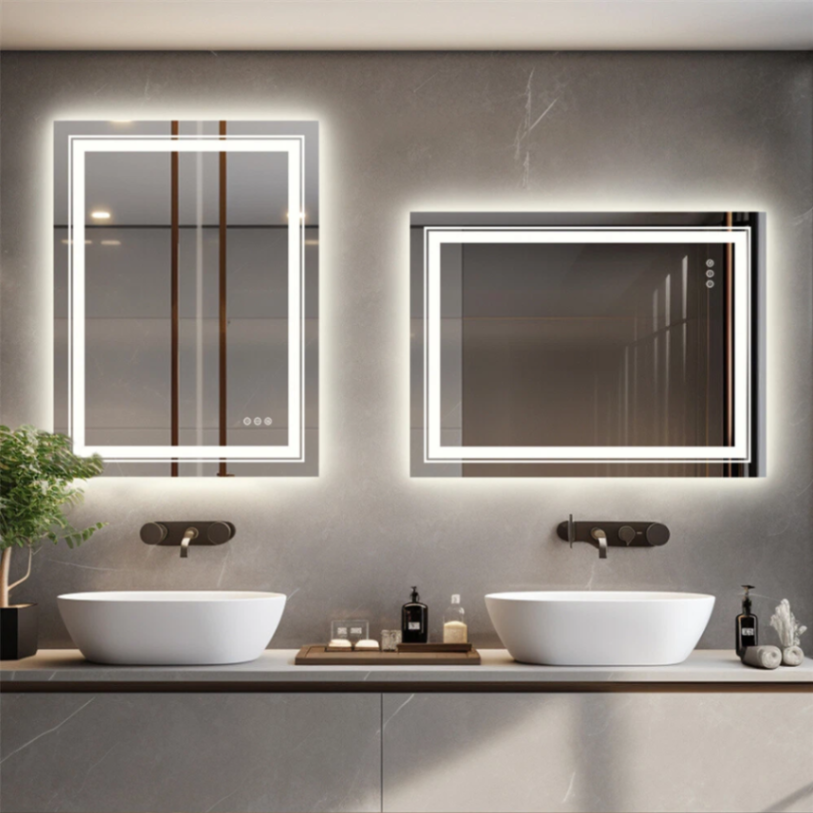 20"*28" LED Bathroom Mirror Anti Fog Wall Vanity Illuminated Mirrors Stepless Dimmable63145541234434112