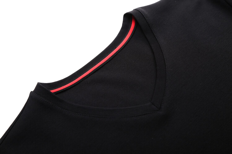 MOAIKA New V-neck Long-Sleeved Business T-Shirt Black63227013886723112