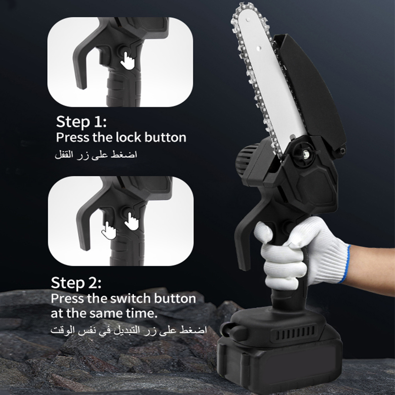 Electric Mini Chainsaw Battery Powered Portable Cordless Handheld Power Chain Saw 2 Rechargeable Batteries, Suitcase Included Small Chainsaws Wood Cutting Tree Trimming Gardening DJ04863680422690307113