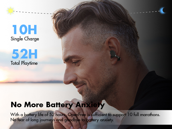 ROSESELSA OpenFree Open Ear Wireless Earbuds LDAC LDHC HiFi Sound Bluetooth 5.4 Earphones 52H Battery LC3 Game Mode 20ms(Black63615261449857114