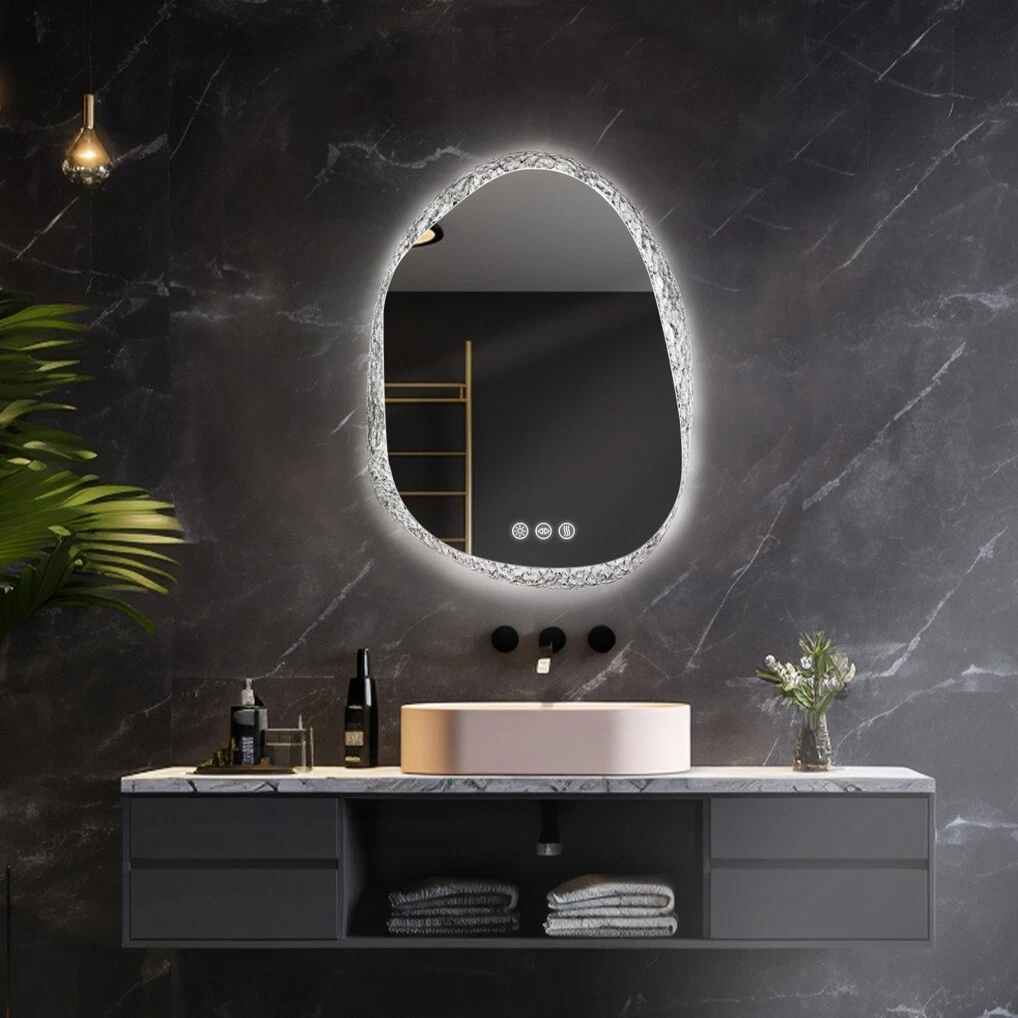 Bathroom Mirrors Irregular Decorative Mirrors Makeup Mirrors Tri-color Dimmable63124036611458113