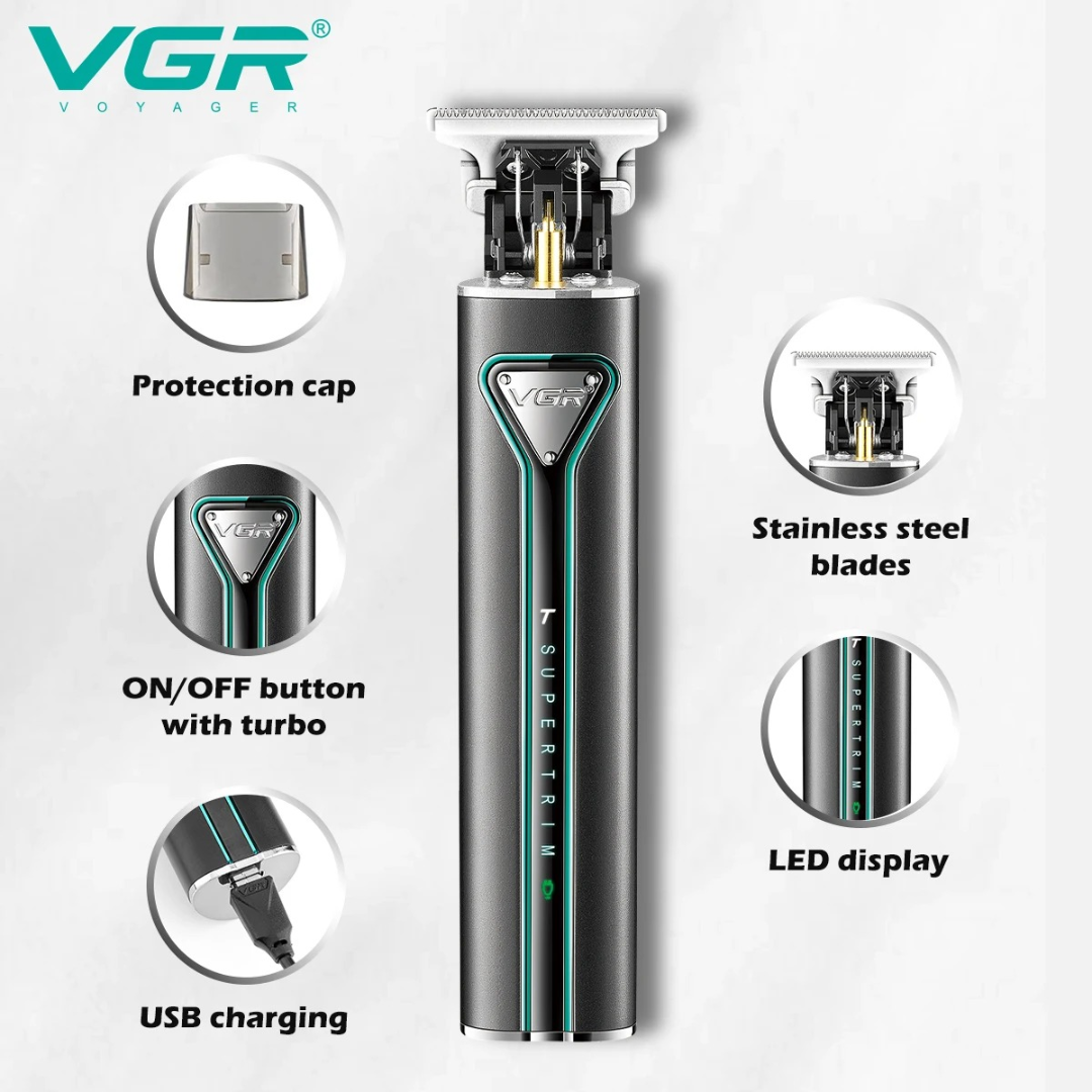 ماكينة حلاقة الشعر VGR V009 ماكينة قص الشعر T9 ماكينة قص شعر احترافية ماكينة حلاقة لحية كهربائية ماكينة حلاقة بدون سلك من المعدن للرجال63236621798146111