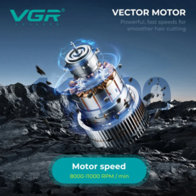 VGR V668 Trimmers 11000 RPM Professional Hair Cutting Machine Vector Motor Barber Trimmers Adjustable Electric Trimmers for Men 63148324343170112