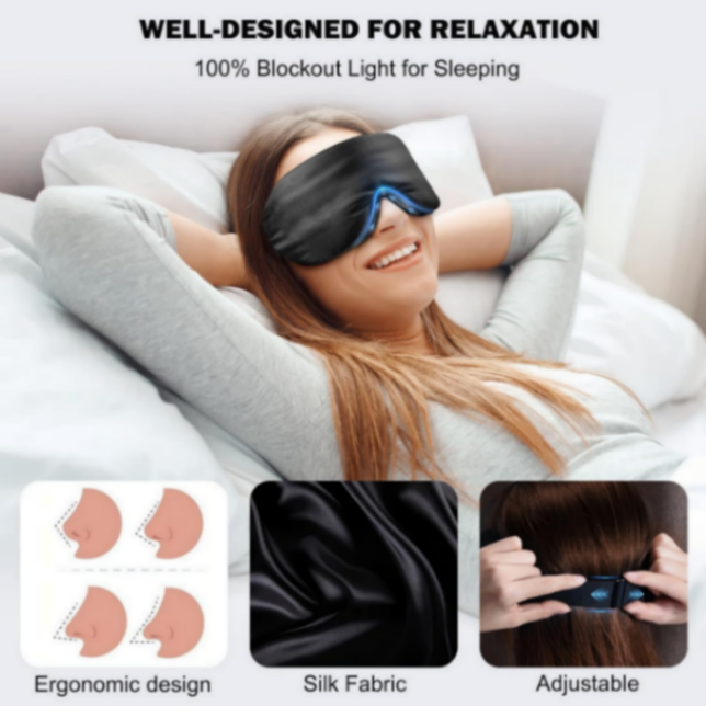 Eye Mask with Heat and Cooling for Dry Eyes Migraines, USB Electric Heated Eye Mask for Sleeping Meditation Travel Gifts for Women & Men (Black)63081047771778113