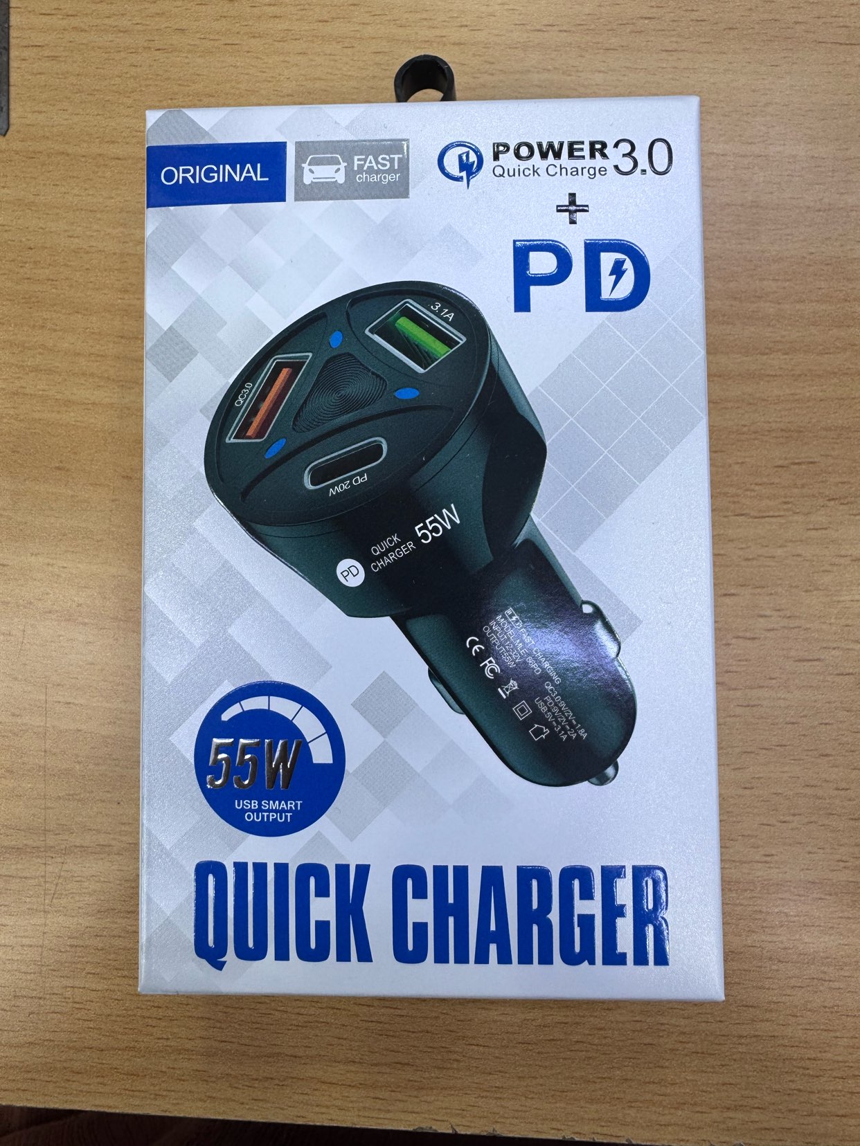 Quick car charger 55W 1usb+ 1pd 63472848102273119