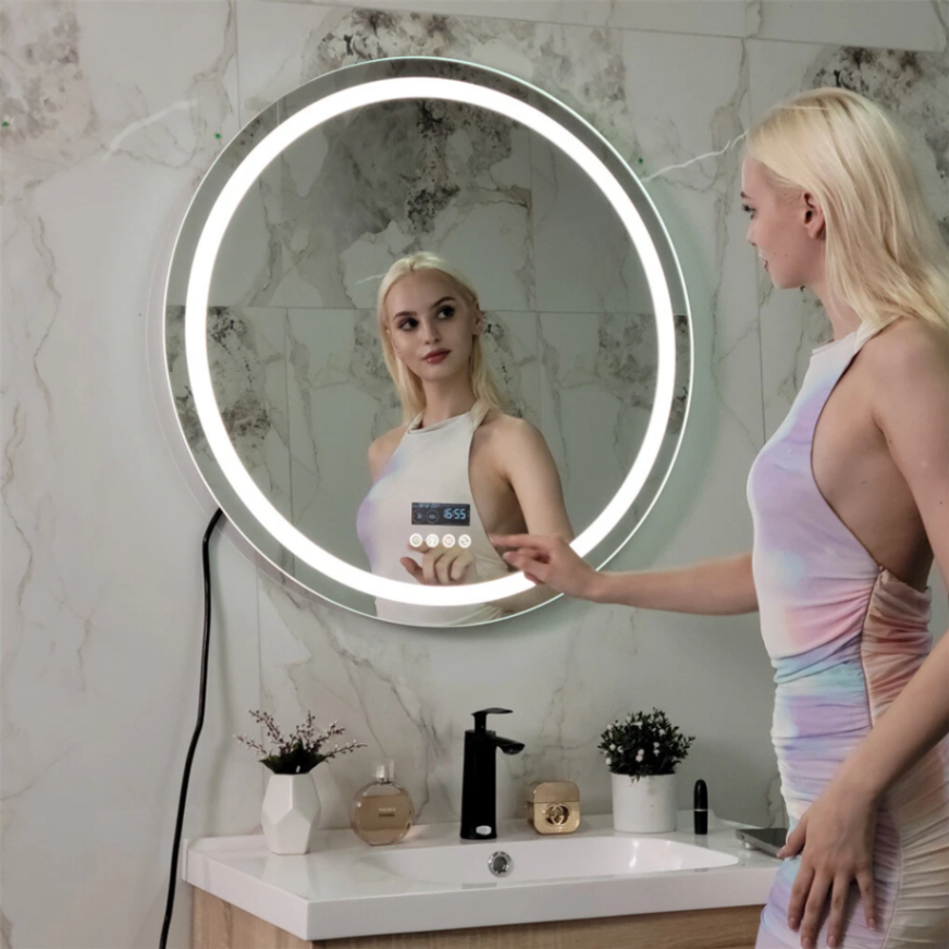 Bluetooth Led Bathroom Mirror w/ RGB Lights Date Time Temperature Makeup Mirror631925280421141126