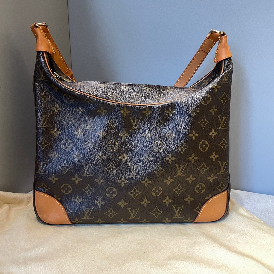 LV/Louis Vuitton - Bolso bandolera grande con estampado clásico en cuerno de becerro