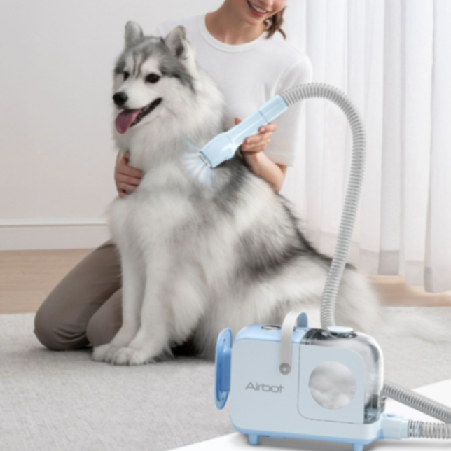 Airbot Pet Vacuum Cleaner P2 Blue+White UK - Low-Noise, Portable, Multi-Tool Grooming with Trimmer, DeShedder, Vacuum for Dogs & Cats, Home & Post-Walk Cleanup Pet62885048961155113