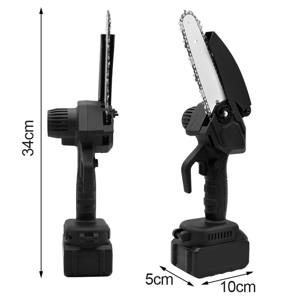 Electric Mini Chainsaw Battery Powered Portable Cordless Handheld Power Chain Saw 2 Rechargeable Batteries, Suitcase Included Small Chainsaws Wood Cutting Tree Trimming Gardening DJ04863680422690307112