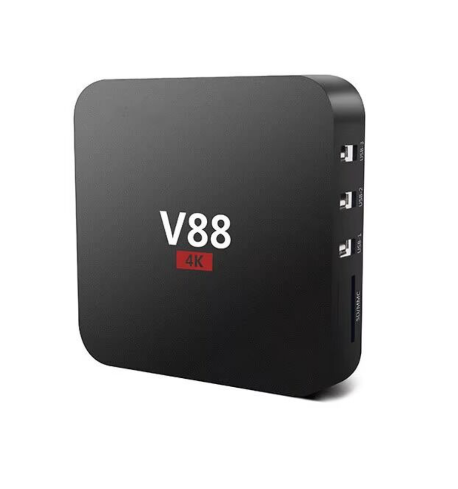 صندوق تلفاز أندرويد V88 نظام تشغيل 7.1، 1 جيجابايت + 8 جيجابايت، معالج رباعي النواة Amlogic S905L يدعم 4K، صندوق وسائط ذكي متعدد المهام63238562112897118