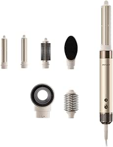 Airbot Hyperstyler ومجفف مجموعة فرد الشعر مع أداة التصفيف واللف، أدوات شعر احترافية للشعر المجعد، ذهبي.62884872150787110