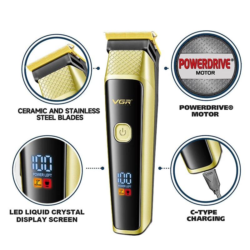 VGR V336 Hair Clipper Mens 3pc Set Haircut Machine Rechargeables Full Set Clipper Trimmer63214301997443111