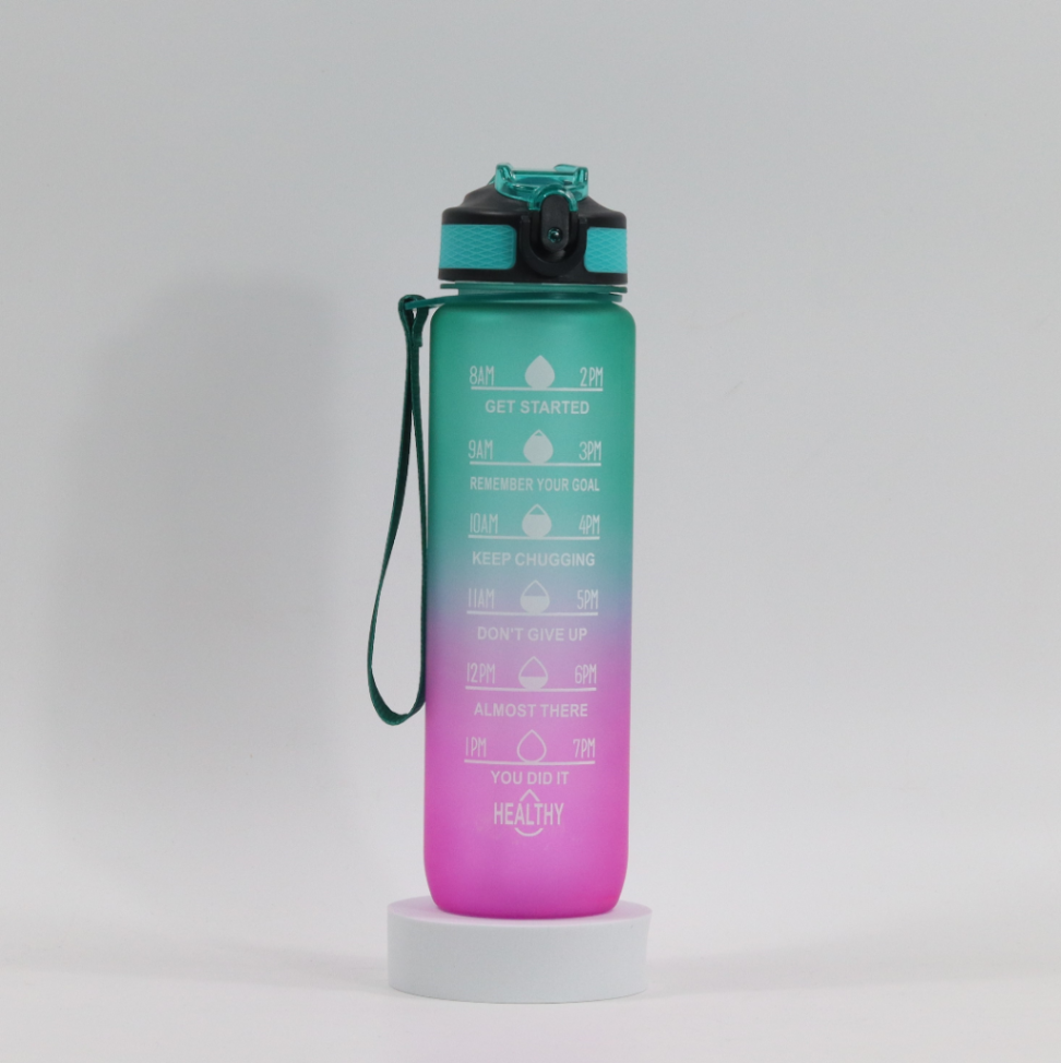 Jumbottle Color gradient water bottle 1000 ML Green Pink632258532936991124