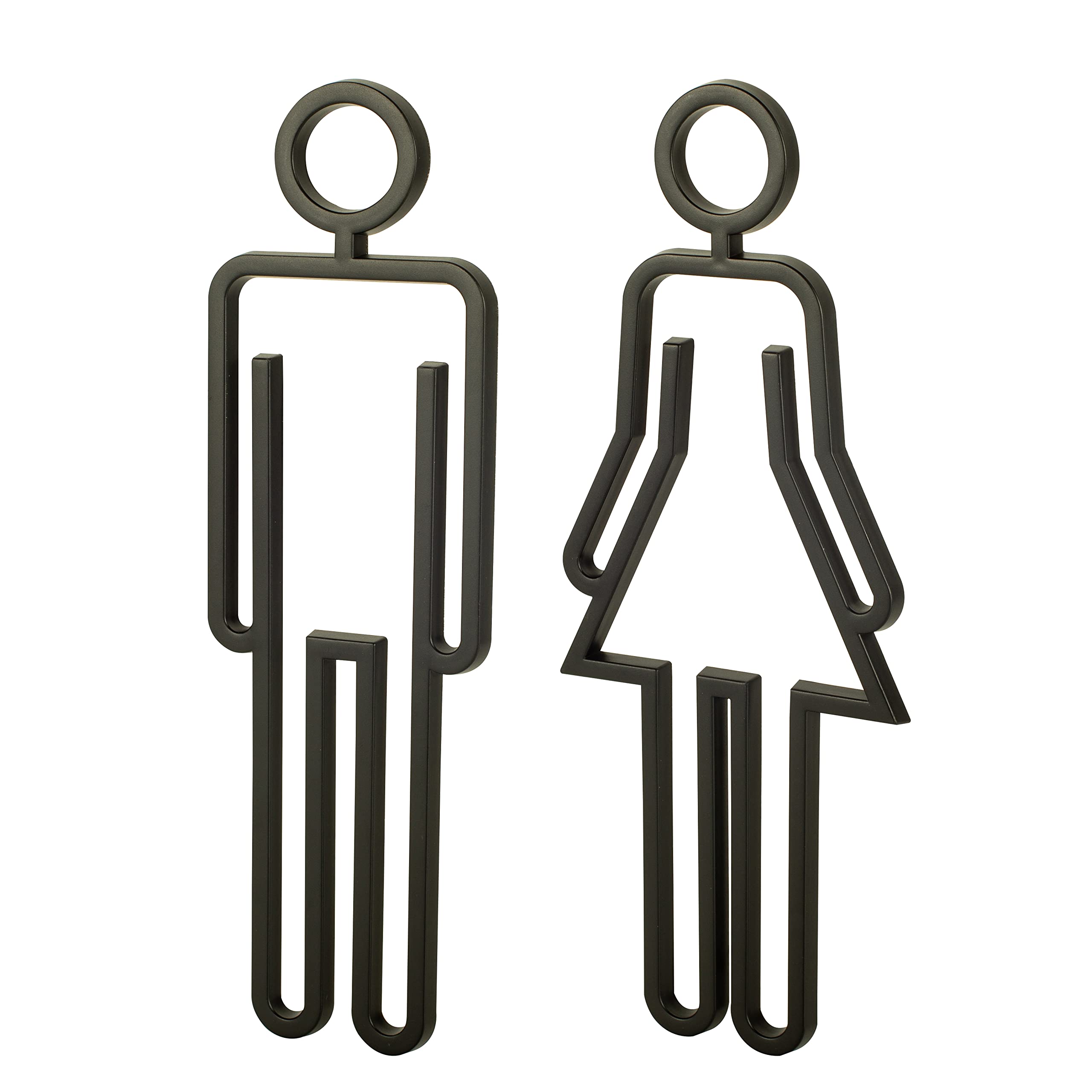 Blythornix Restroom Sign for Door Acrylic Adhesive Backed, WC Rustic Bathroom Signage, Men's and Women's Washroom Toilet Door Sign Décor Black