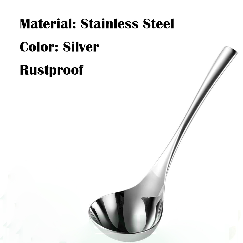Blythornix Soup Spoon Stainless Steel, Soup Ladles for Serving, Large Cooking Ladles for Sauce Gravy Metal with Long Handle 2 Packs63604461174787114
