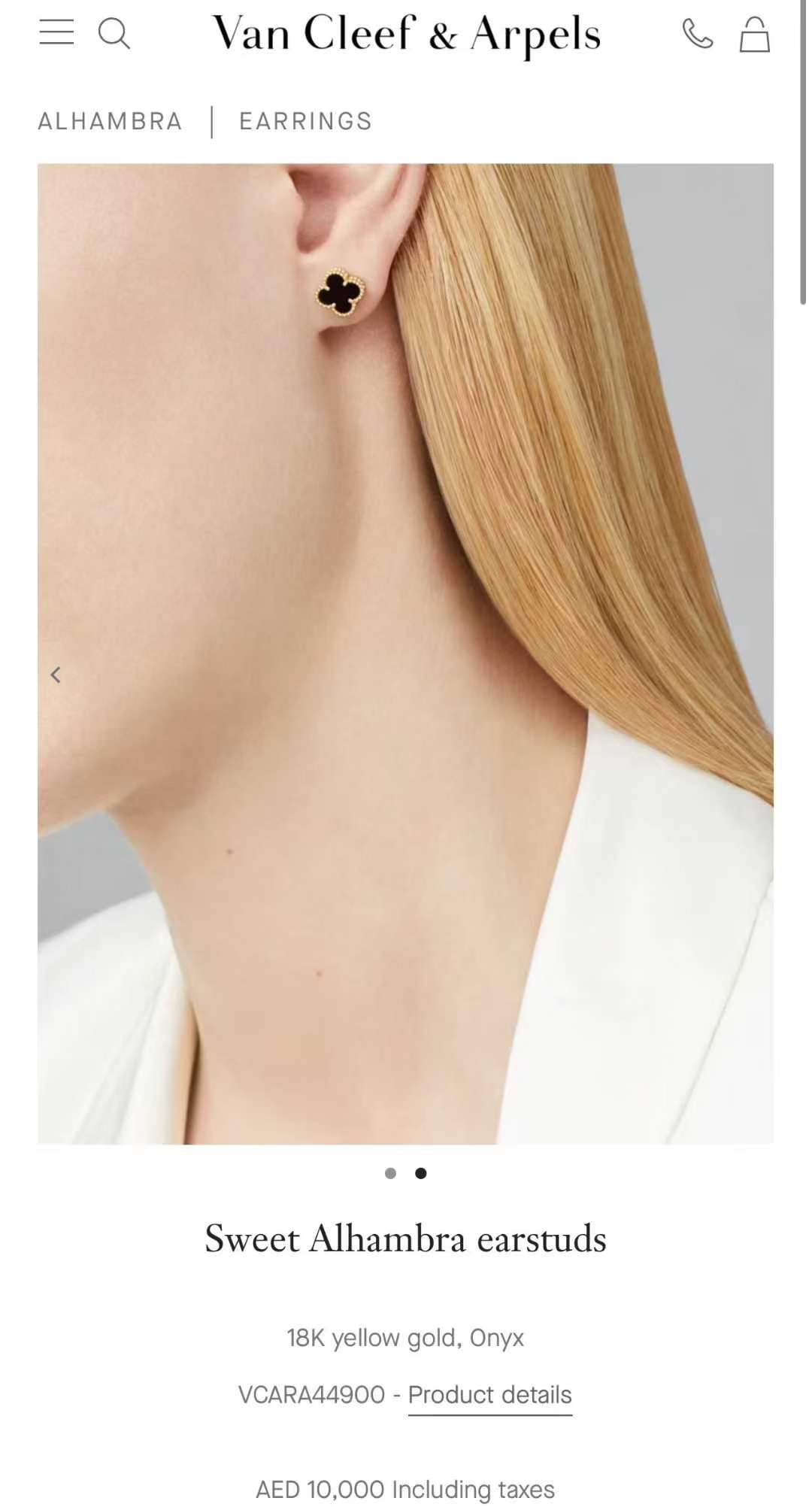 Van Cleef & Arpels Small Black Alhambra Earrings – Pre-Owned63817389730561112