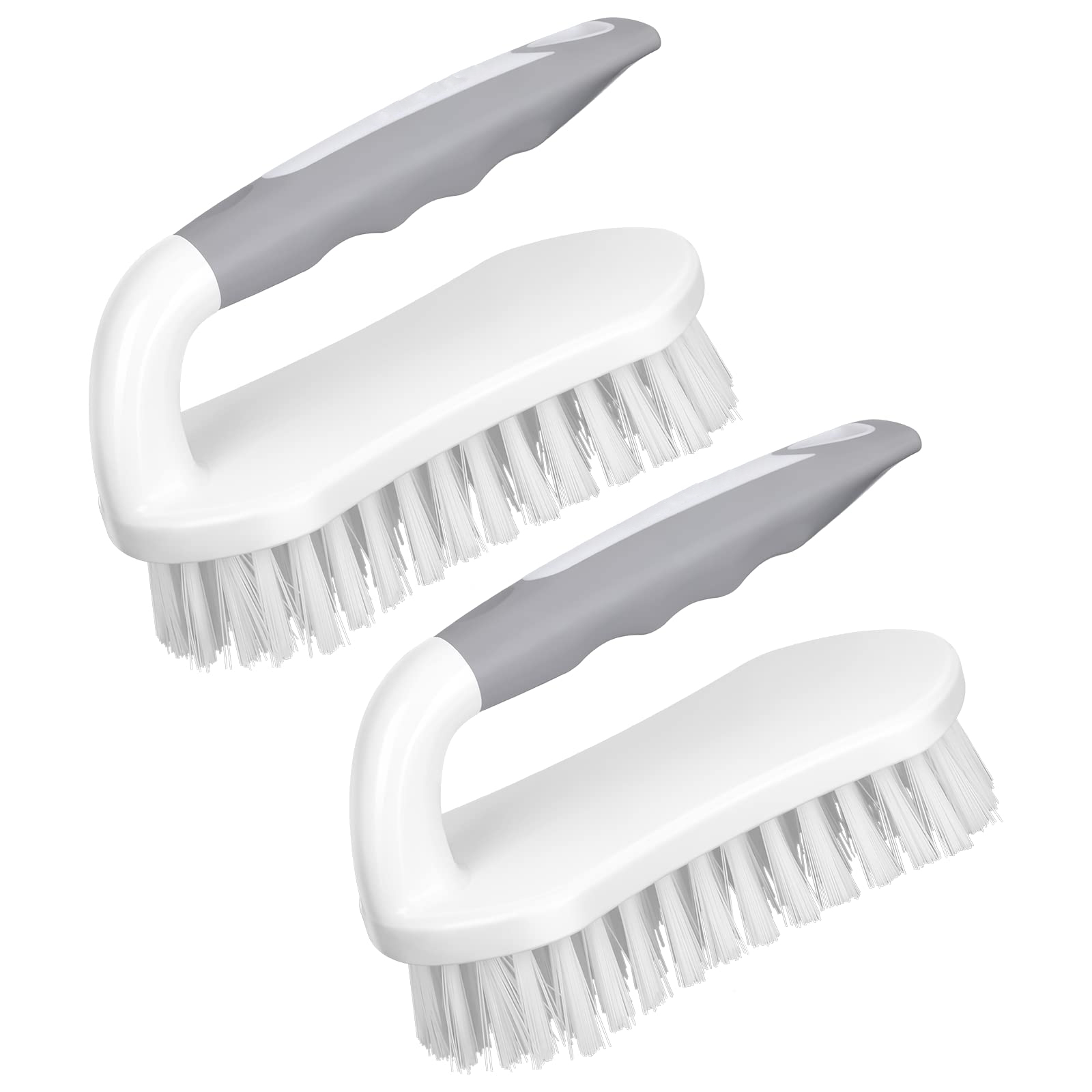 Blythornix Scrub Brush for Bathroom and Kitchen, Household Cleaning Brushes, Multi-Function Rotating Crevice Cleaning Brush, Hard Bristle Long Handle Windows Cleaning Tools 2 Packs