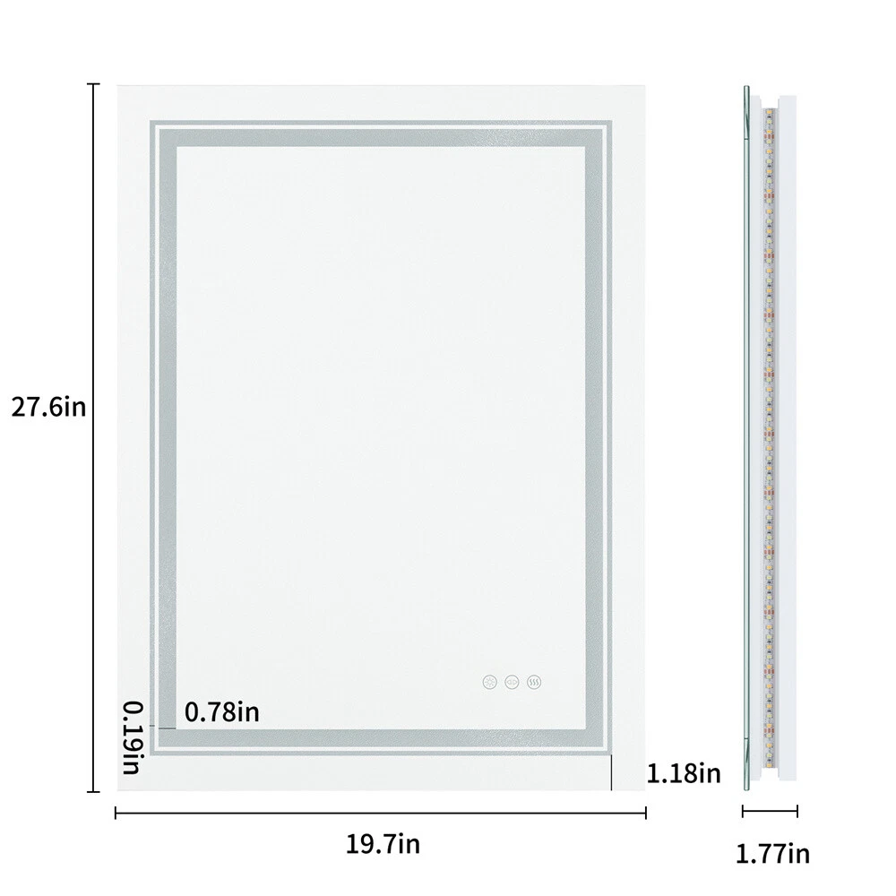 Lebella LED Bathroom Mirror With Front Backlit Dimmable Vanity Wall Mirror HD Anti-fog63145695698050112