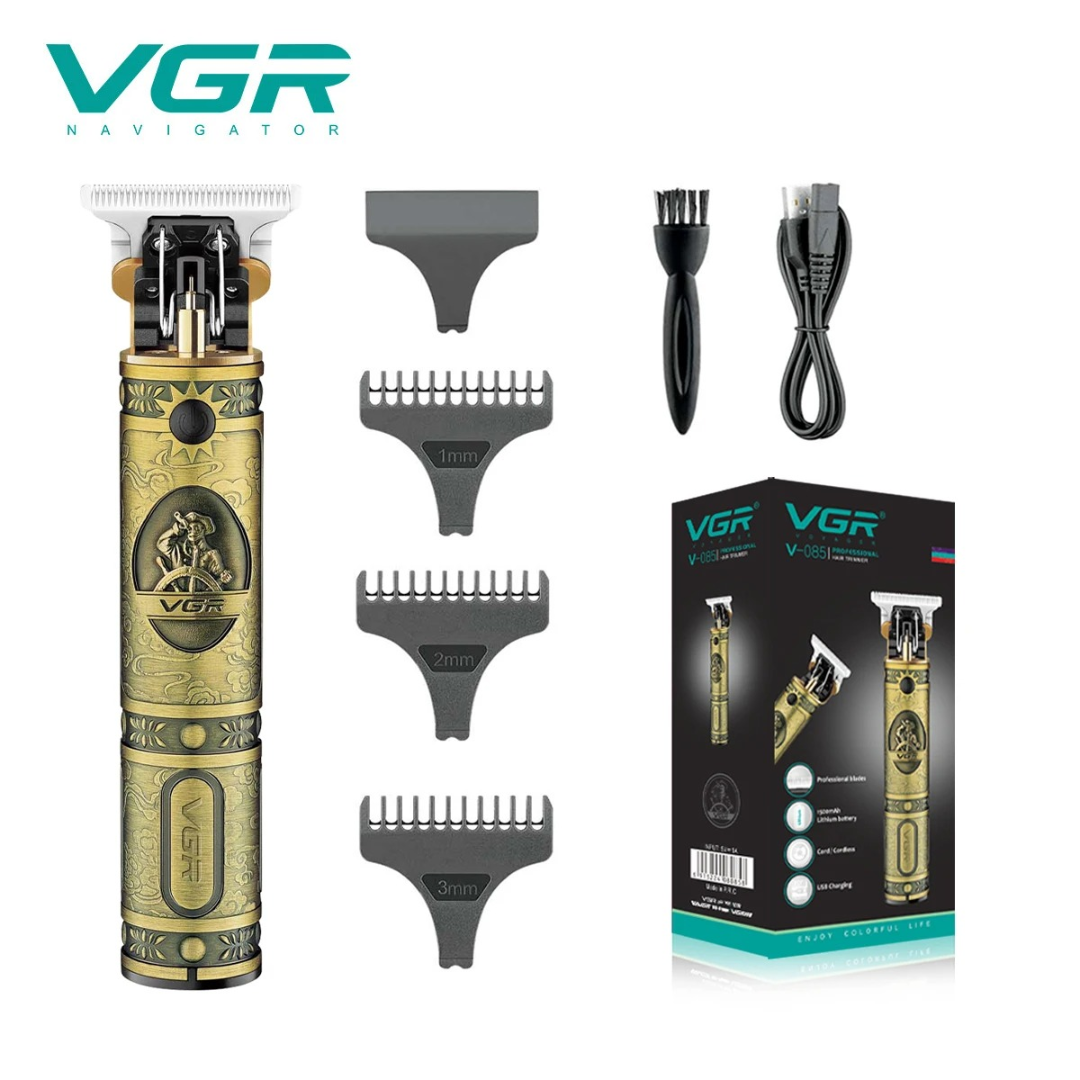 VGR V085 Hair Clipper Professional Rechargeable Personal Care Vintage USB Engraving Scissors T9 Trimmer USB Reduction Barber 631479983810591128