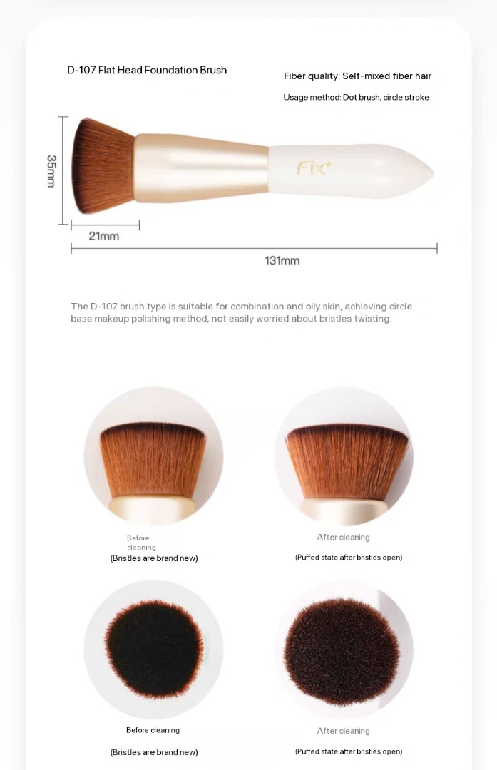 Magic Foundation Brush with Round Head, Non-Sticky BB Cream Brush for Concealing Acne Scars and Dark Circles, Professional Makeup Brushes63225127547521113