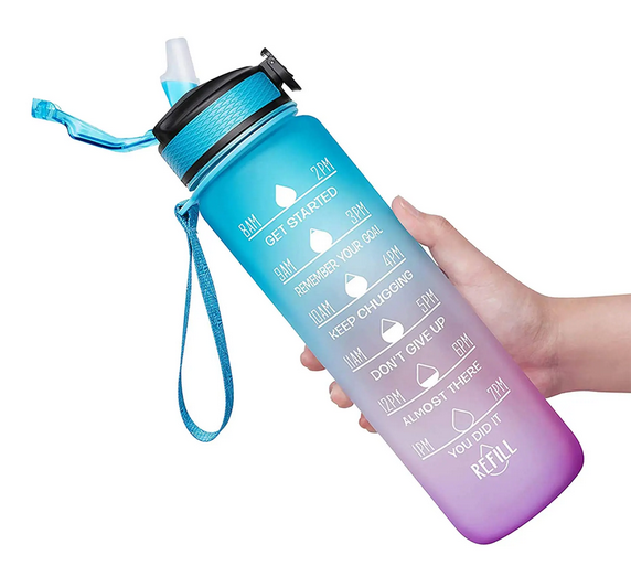 Jumbottle Color gradient water bottle 1000ML Blue Pink 63225835486977110