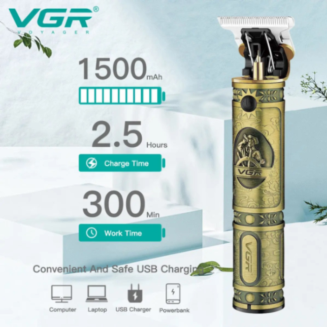 VGR V085 Hair Clipper Professional Rechargeable Personal Care Vintage USB Engraving Scissors T9 Trimmer USB Reduction Barber 63147998381059114