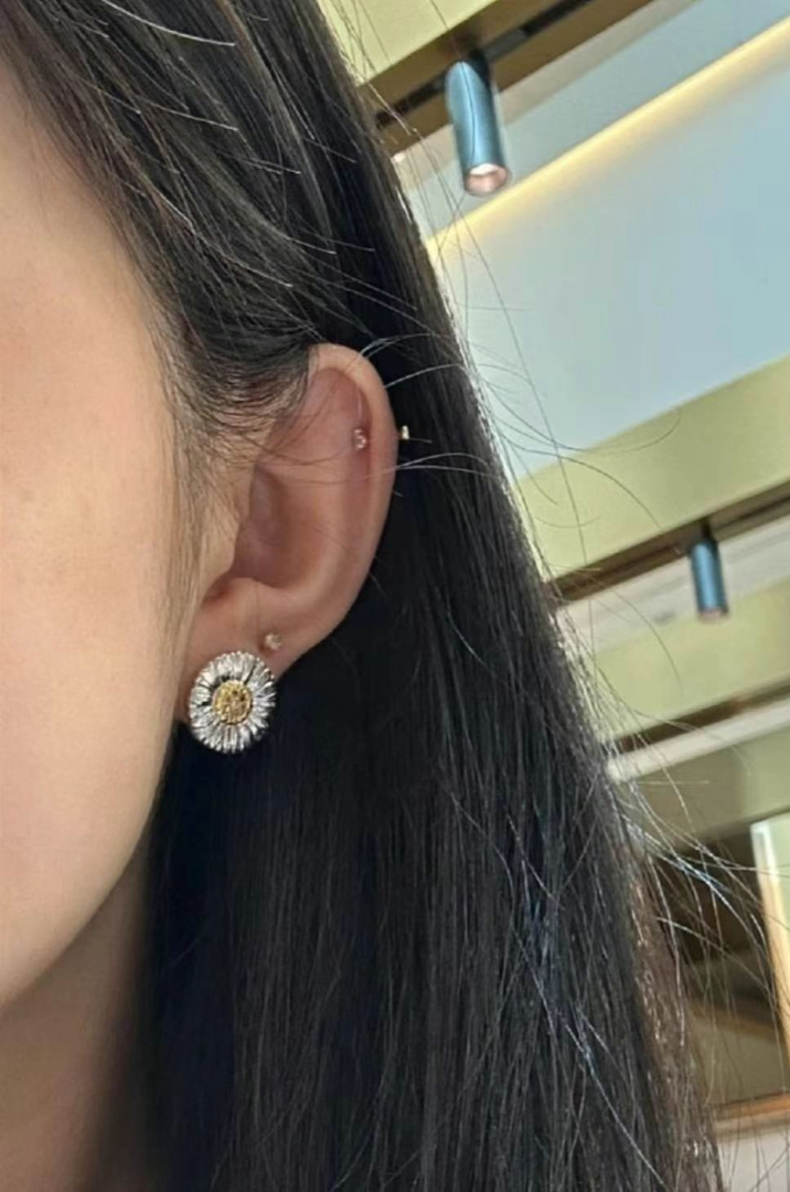 Buccellati Daisy Flower Earrings – Silver & Gold Detailing | Elegant & Feminine63228122733955111